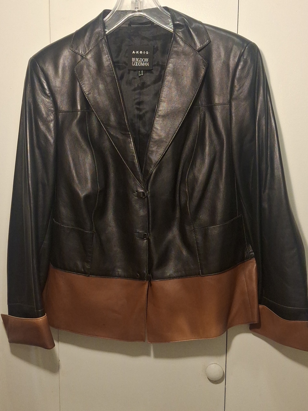 Akris x Bergdorf Goodman Brown Leather Jacket